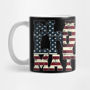 Black Lives Matter Say Their Names USA Grunge Flag Text Mug